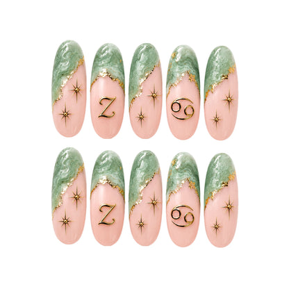 Jade Green Zodiac - Personalized Press-On Nails