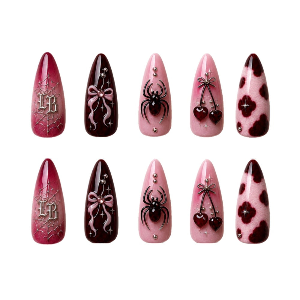 Burgundy Gothic - Personalized Press-On Nails