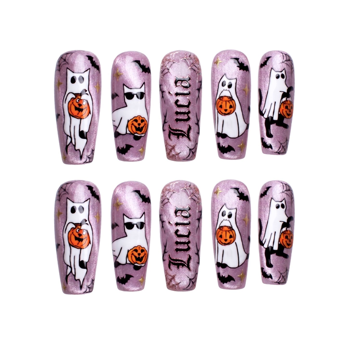 Ghost Cat - Personalized Press-On Nails