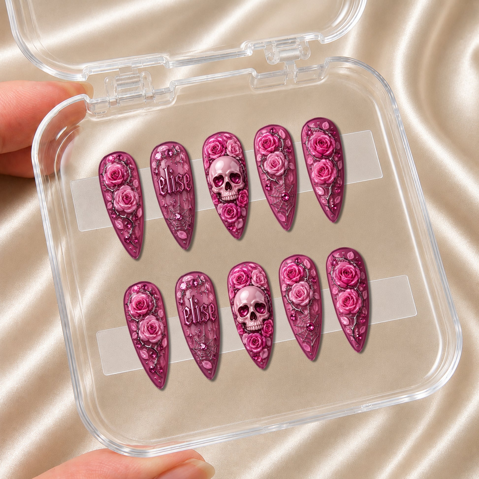 Floral Skull - Personalized Press-On Nails