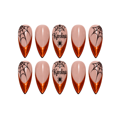 Spider Web French - Personalized Press-On Nails