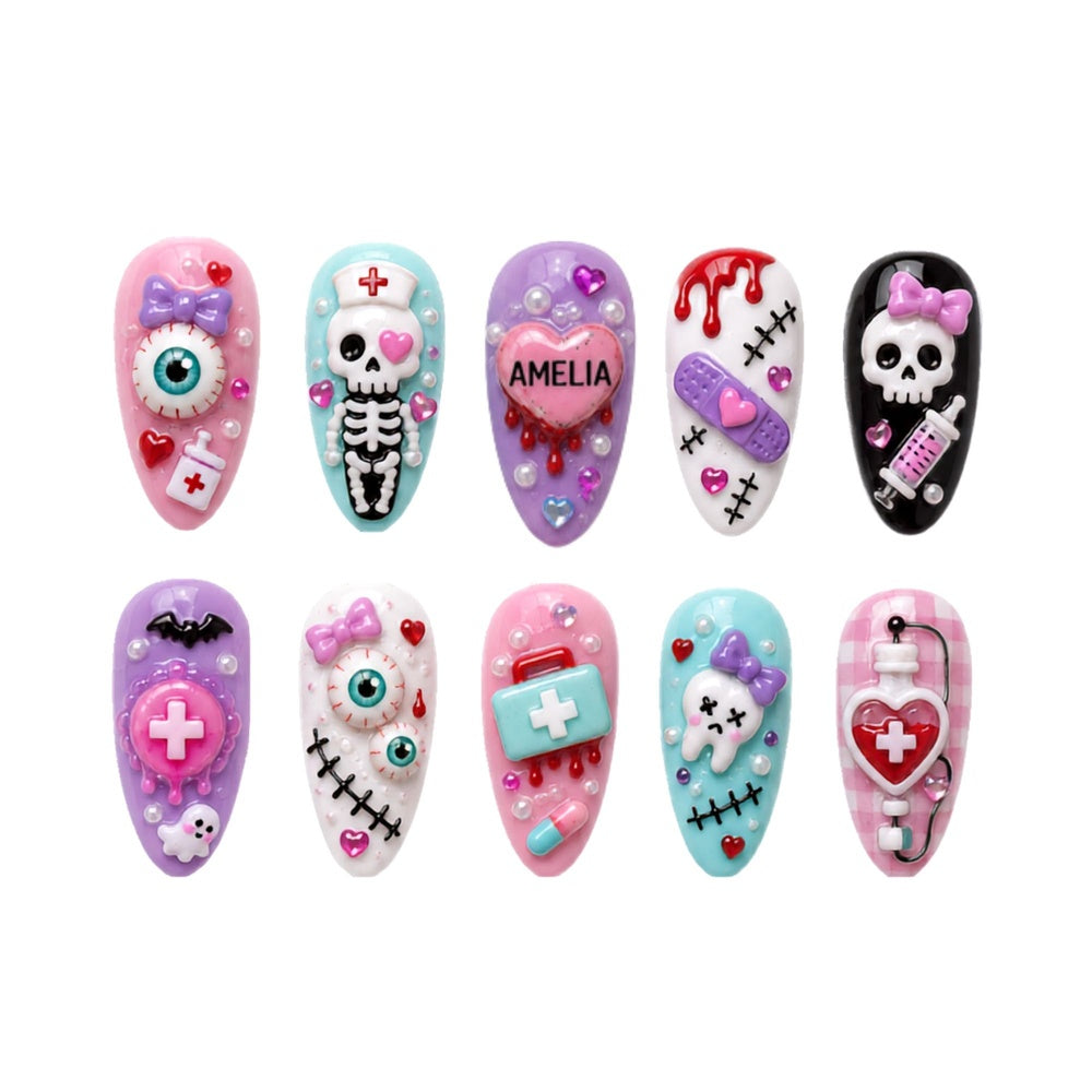 Nurse Halloween - Personalized Press-On Nails