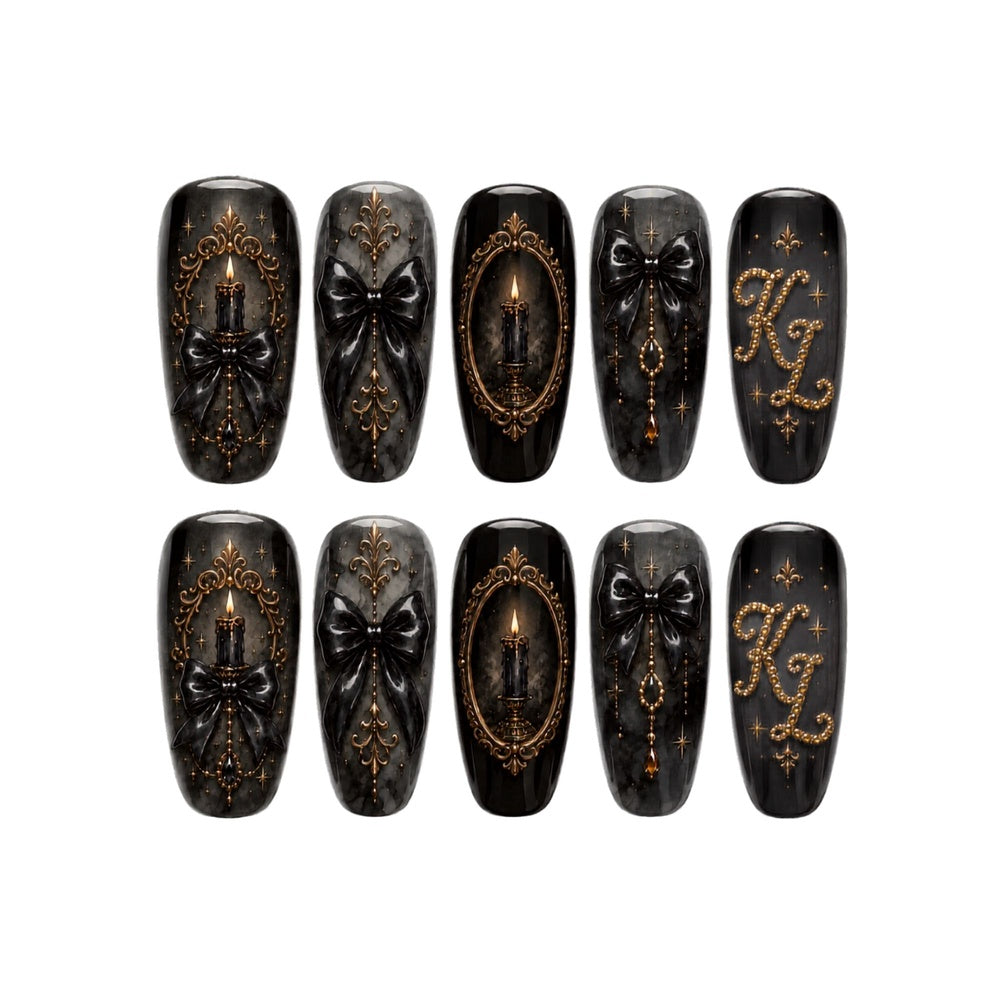 Goth Candle - Personalized Press-On Nails