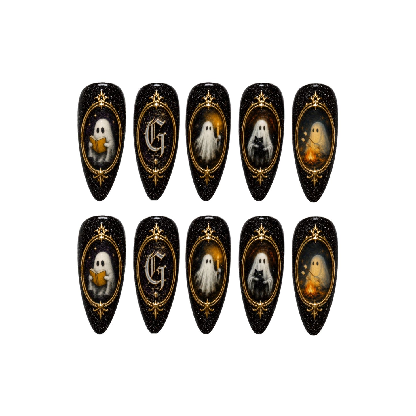 Spooky Ghost Mirror - Personalized Press-On Nails