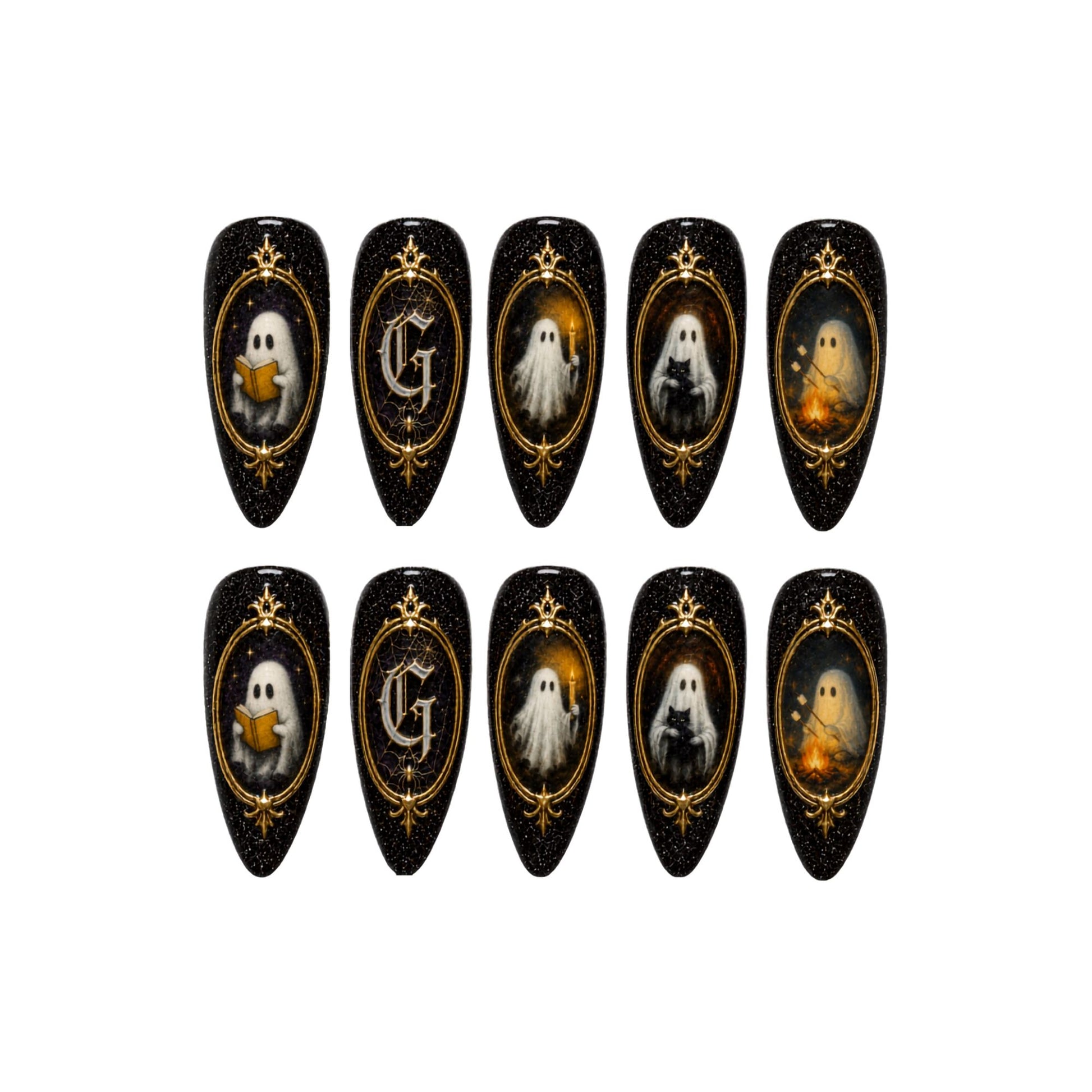 Spooky Ghost Mirror - Personalized Press-On Nails