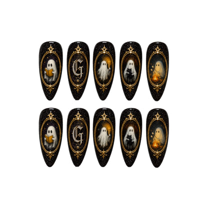 Spooky Ghost Mirror - Personalized Press-On Nails