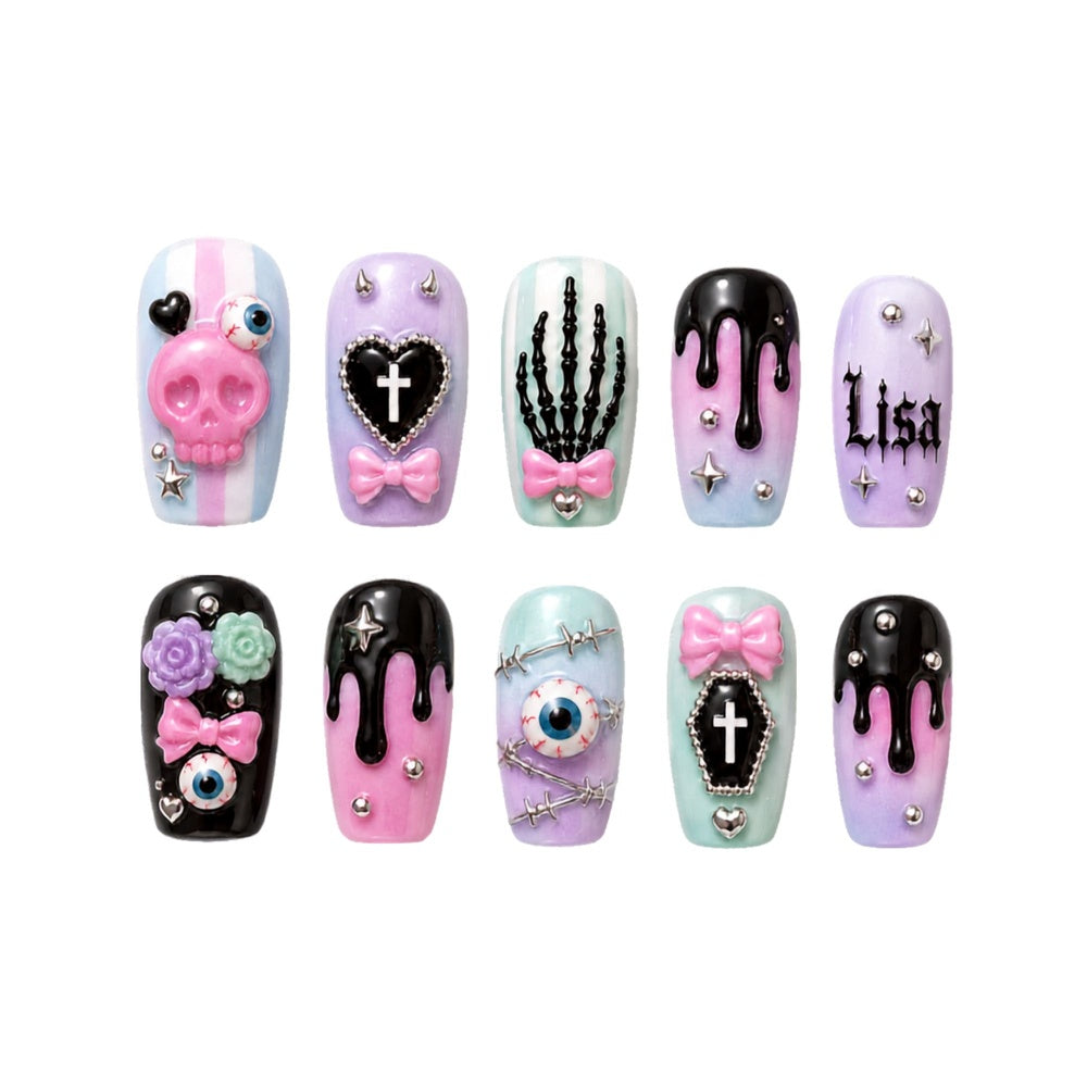 Creepycute Pastel Goth - Personalized Press-On Nails