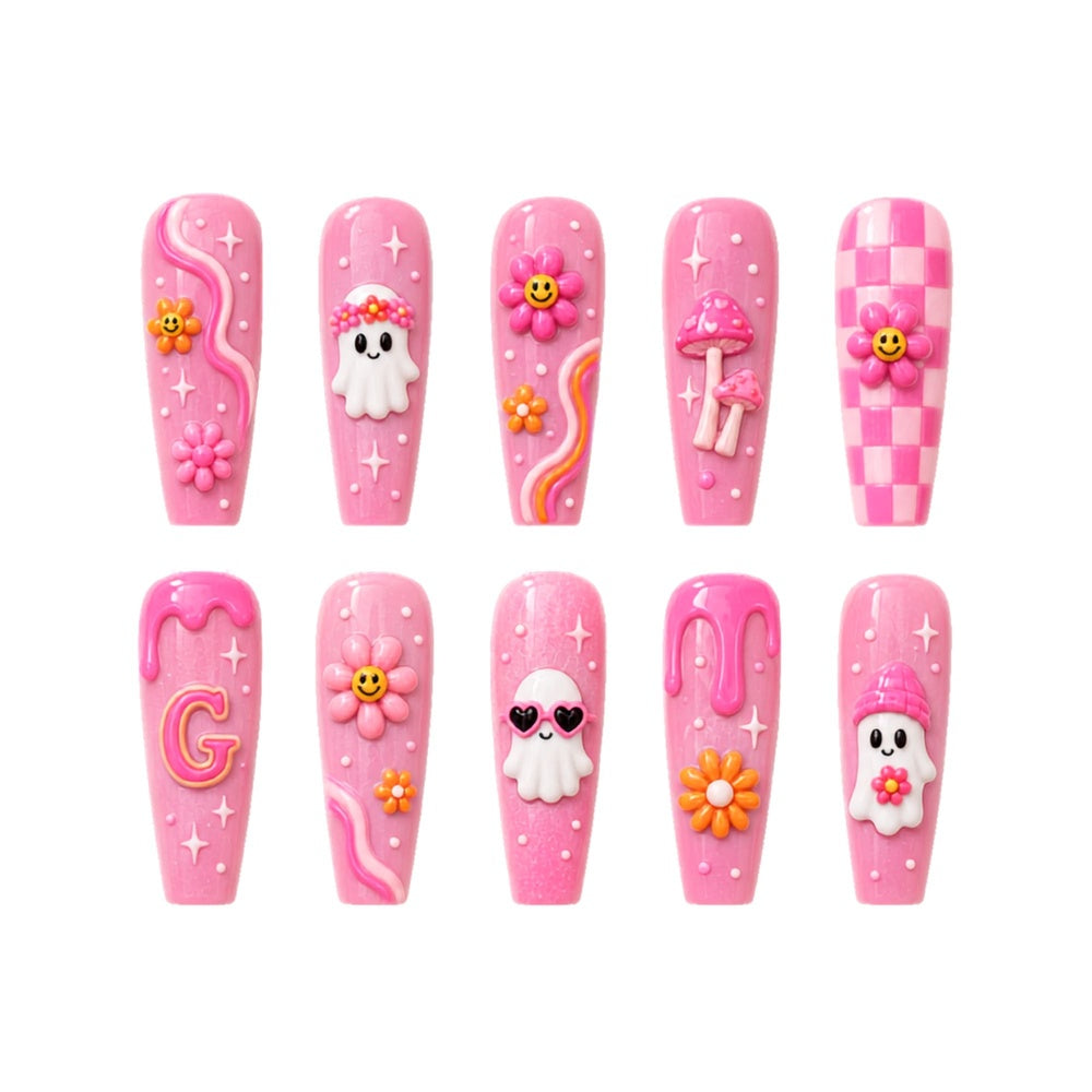 Groovy Ghost - Personalized Press-On Nails