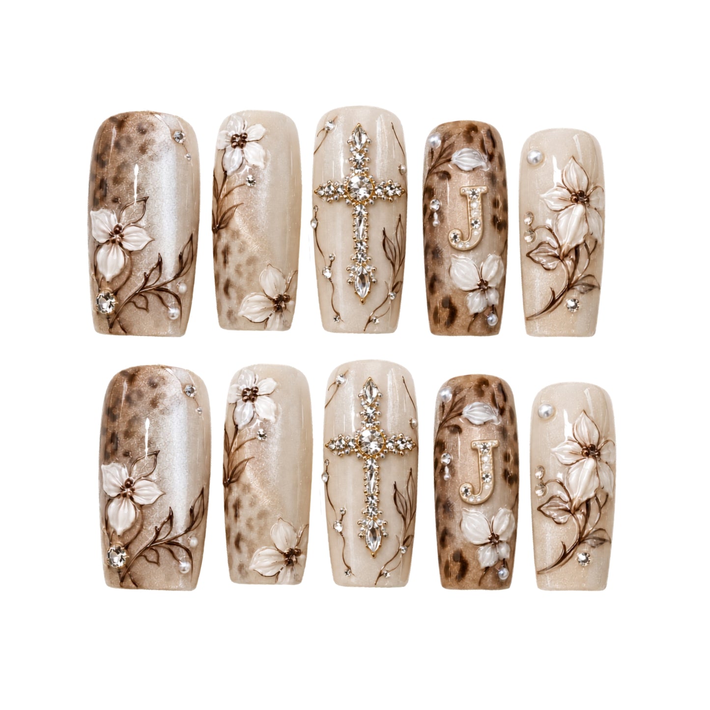Faith Floral - Personalized Press-On Nails