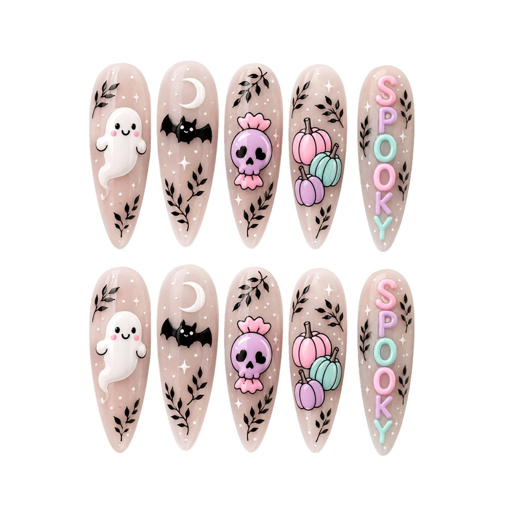 Cute Ghost - Personalized Press-On Nails