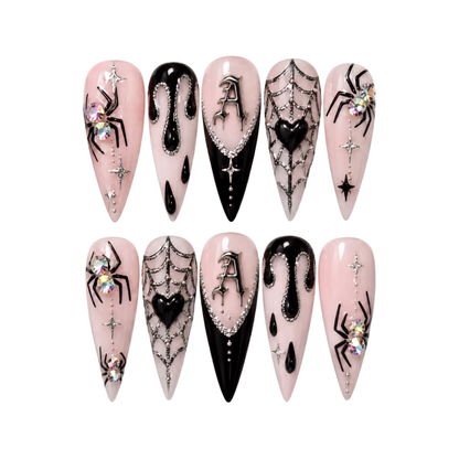 Glitter Spider - Personalized Press-On Nails