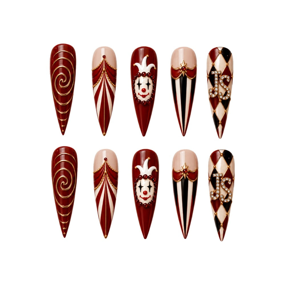 Clown Halloween - Personalized Press-On Nails