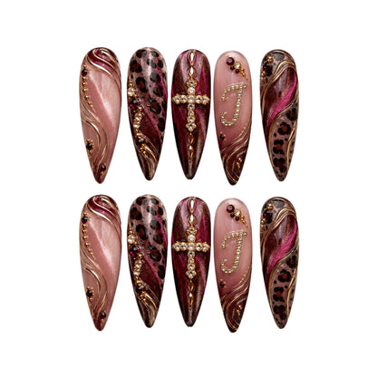 Faith Leopard - Personalized Press-On Nails