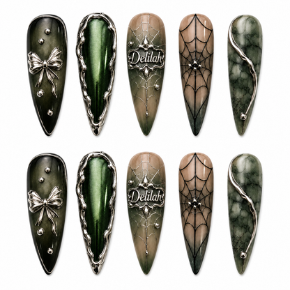 Emerald Nocturne - Personalized Press-On Nails