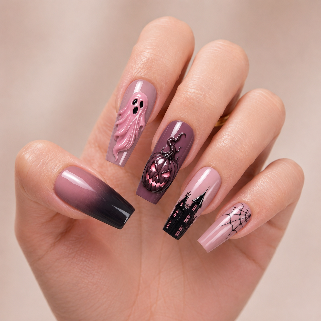 Dusty Rose Haunting- Personalized Press-On Nails