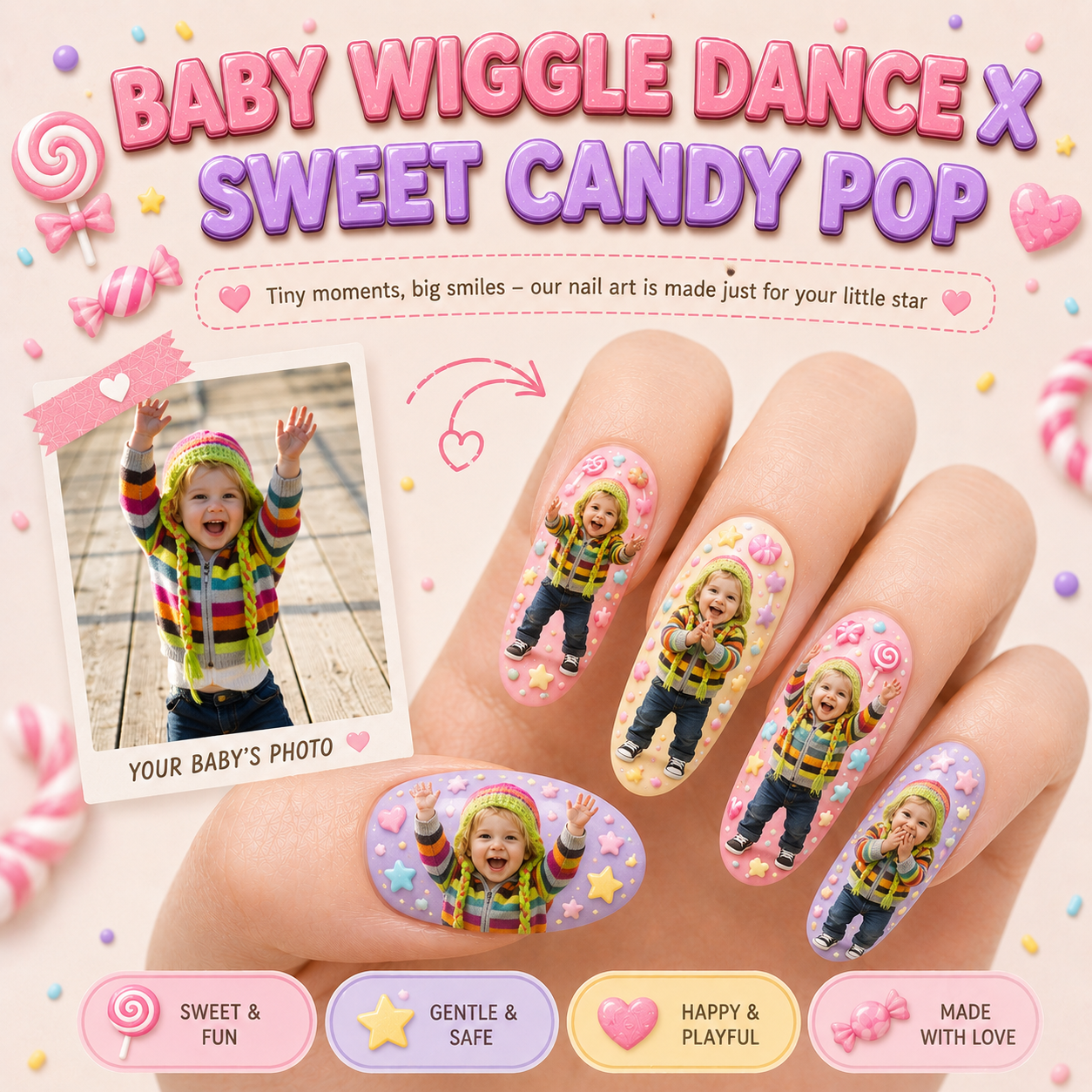 CUSTOMIZE YOUR BABY PRINTED ON NAILS