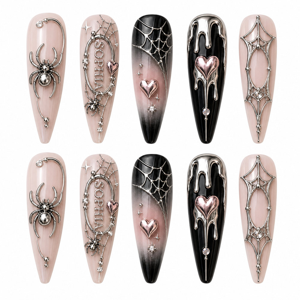 Gothic Love Trap - Personalized Press-On Nails
