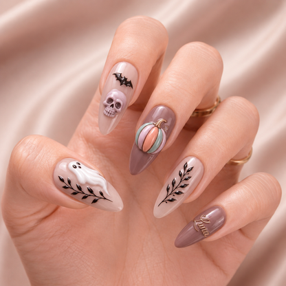 Soft Pumpkin Phantoms- Personalized Press-On Nails