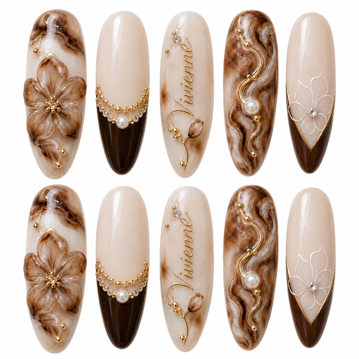 Velour Truffle - Personalized Press-On Nails