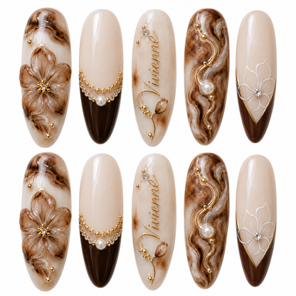 Velour Truffle - Personalized Press-On Nails
