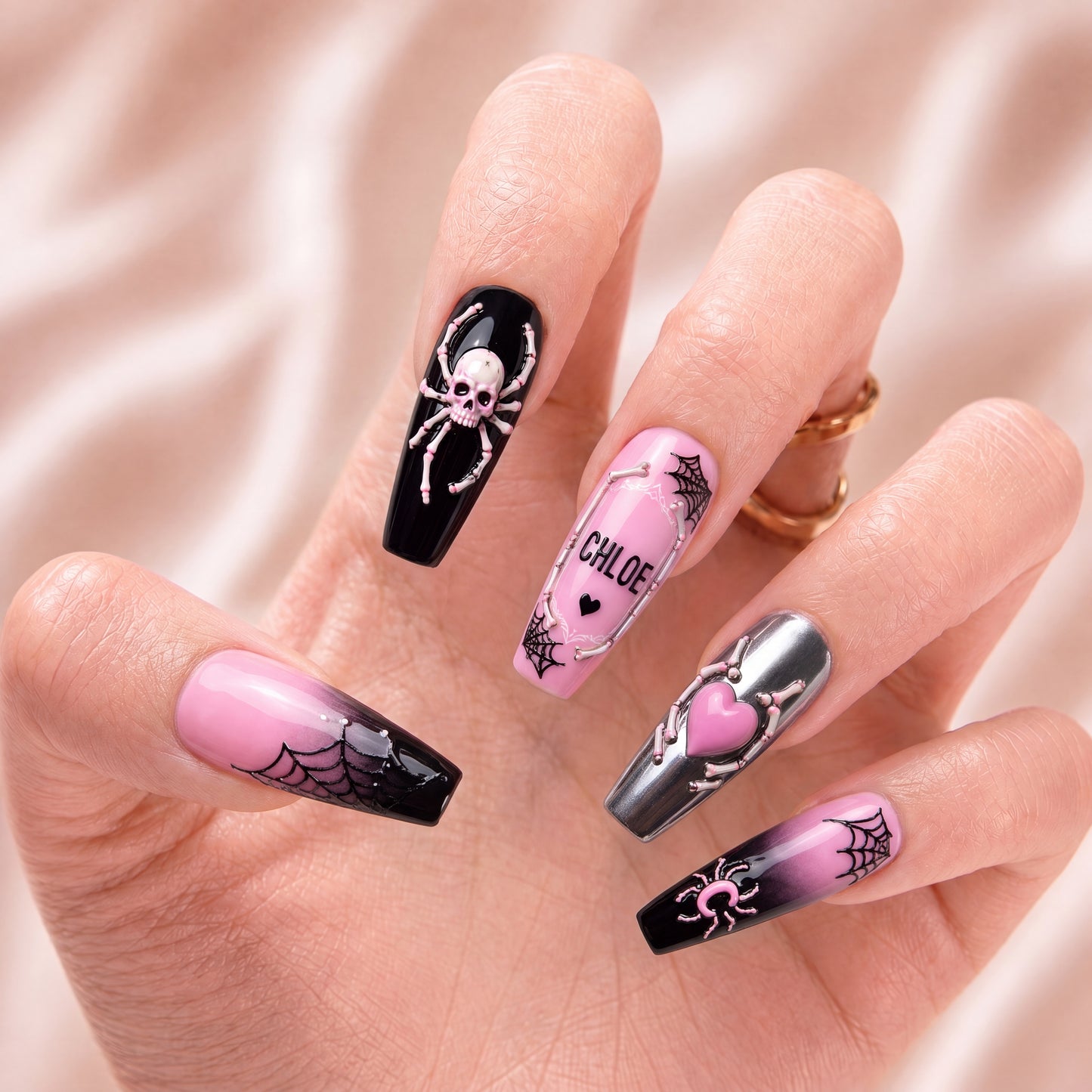 Pink Requiem – Personalized Press-On Nails
