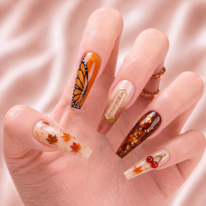 Golden Ember - Personalized Press-On Nails
