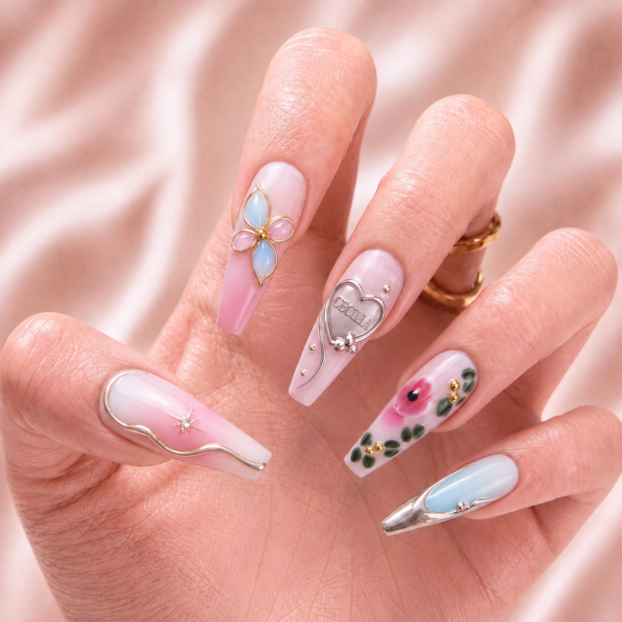 Petal Symphony - Personalized Press-On Nails