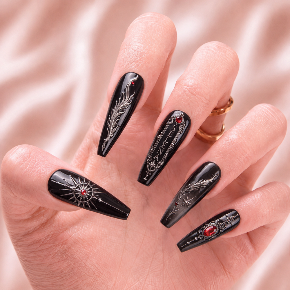 Crimson Covenant - Personalized Press-On Nails