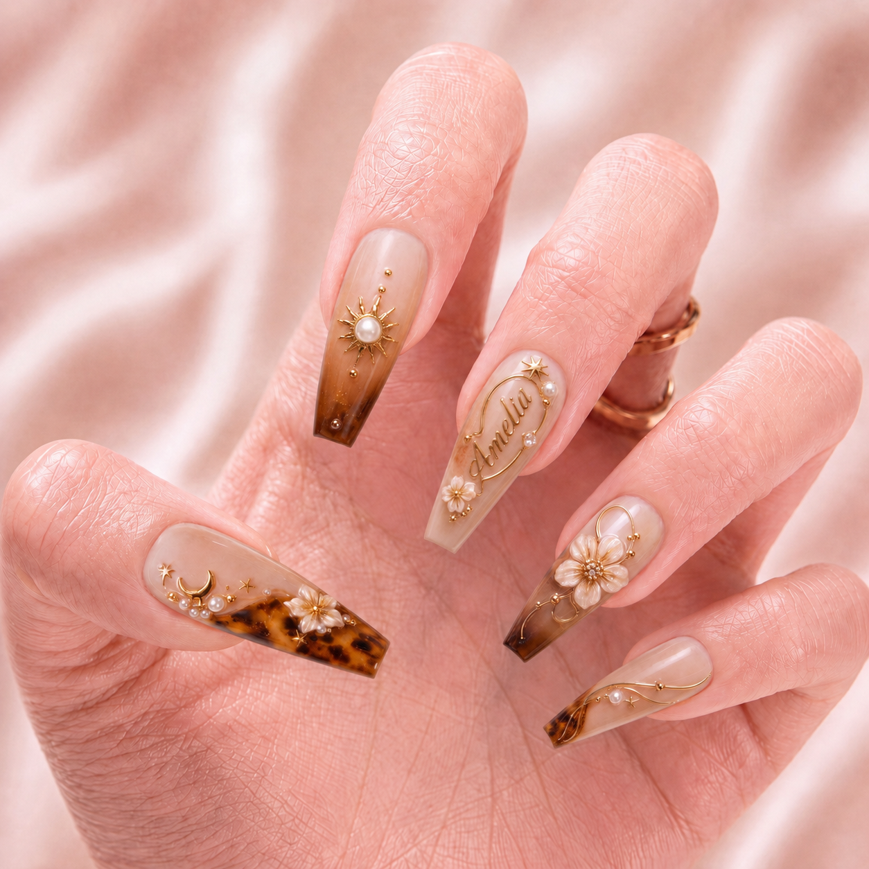 Golden Nocturne - Personalized Press-On Nails