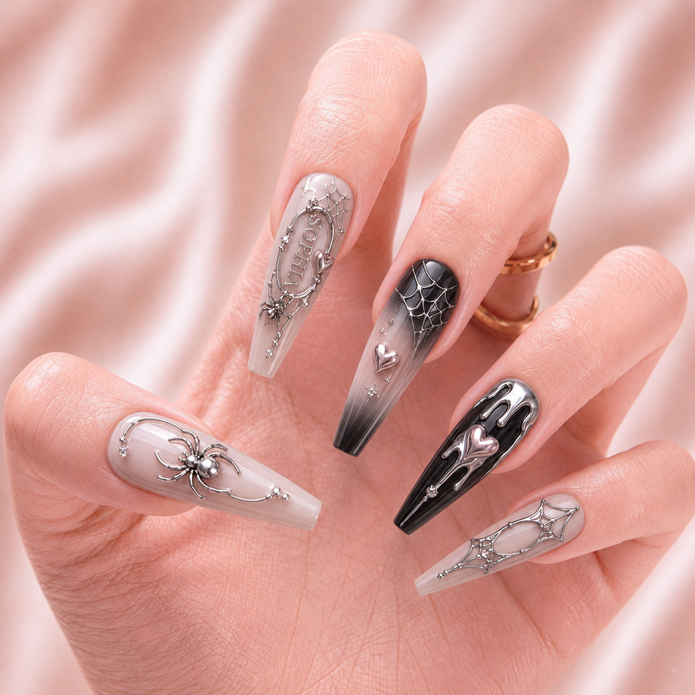 Gothic Love Trap - Personalized Press-On Nails