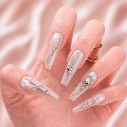 Ivory Remains - Personalized Press-On Nails