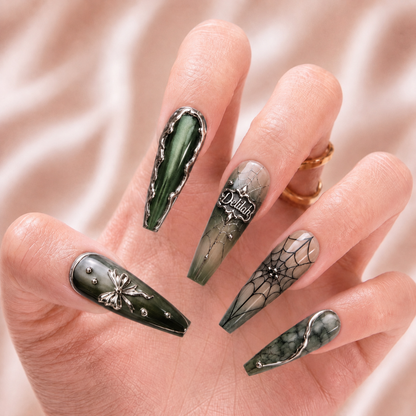 Emerald Nocturne - Personalized Press-On Nails