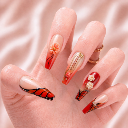 Monarch Blossom - Personalized Press-On Nails