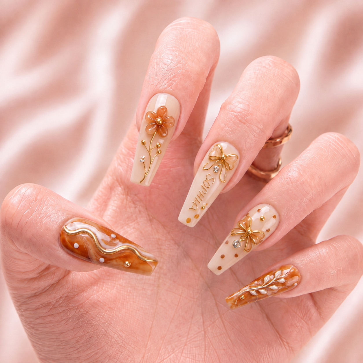 Honey Opaline - Personalized Press-On Nails