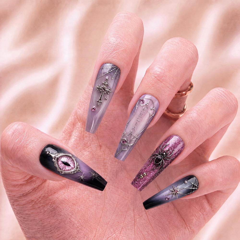 Haunted Amethyst - Personalized Press-On Nails