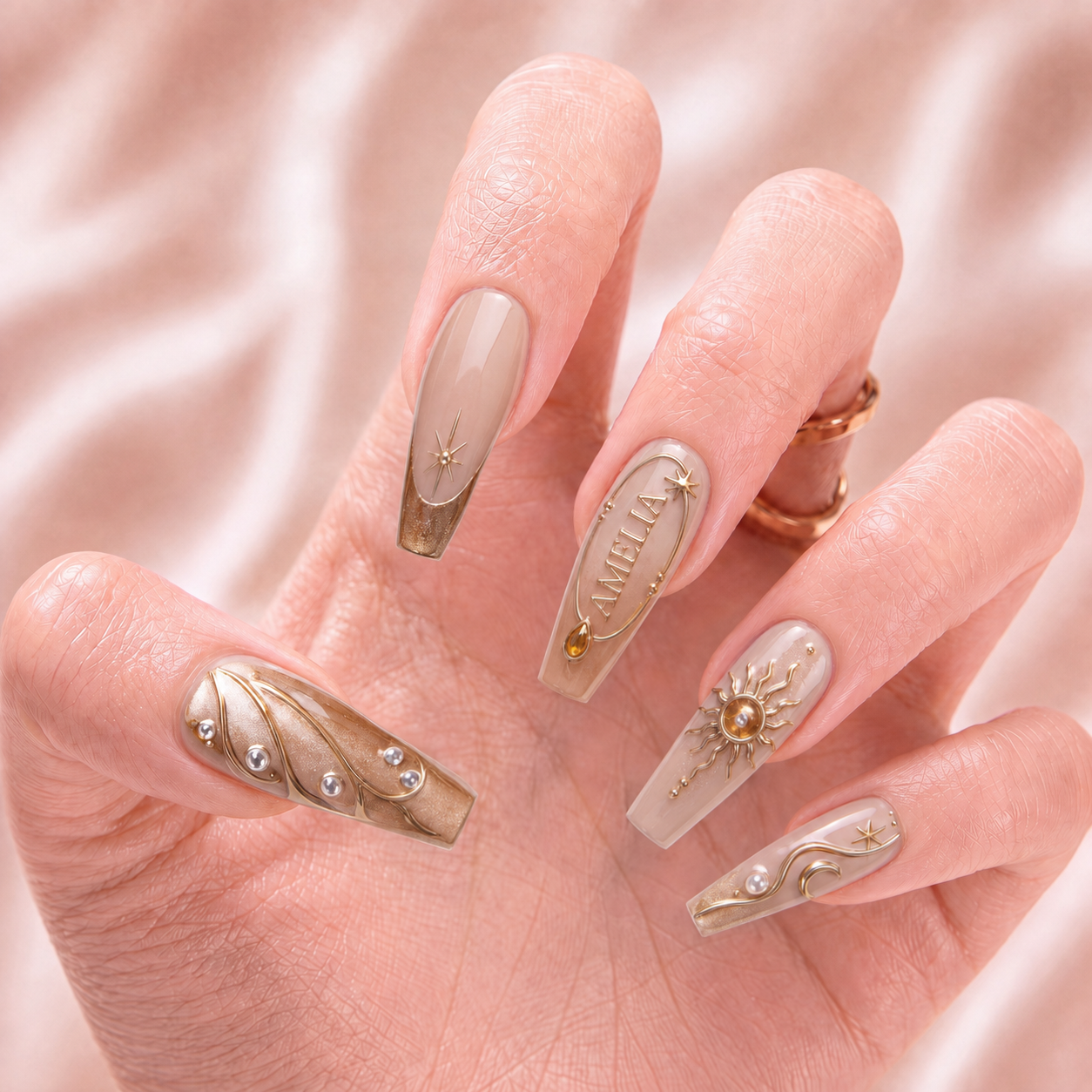 Halo of Gold - Personalized Press-On Nails