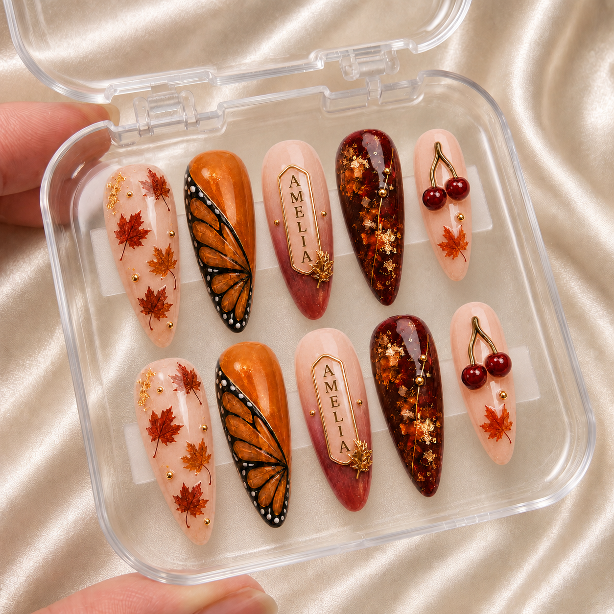 Golden Ember - Personalized Press-On Nails