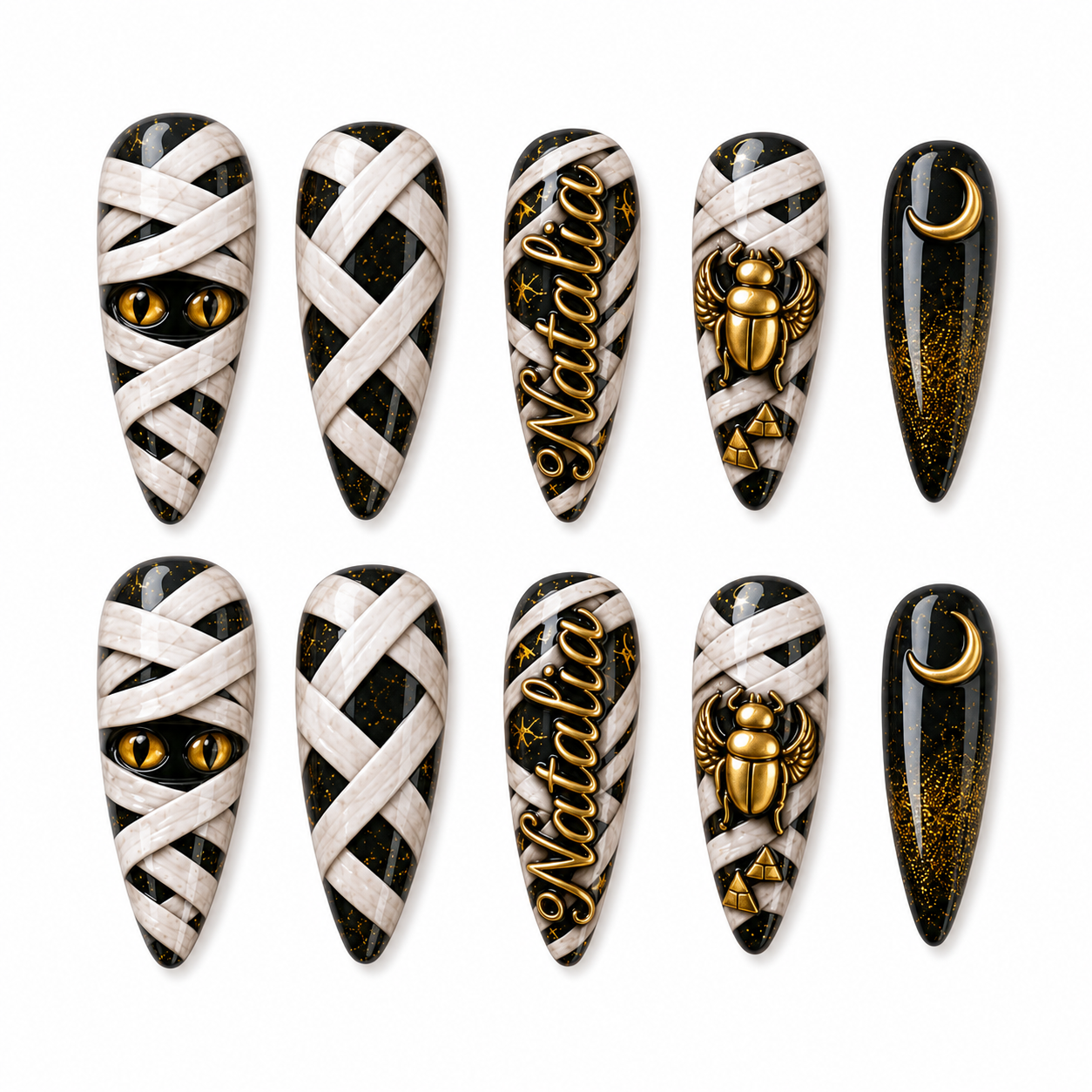Mummy Wrap - Personalized Press-On Nails