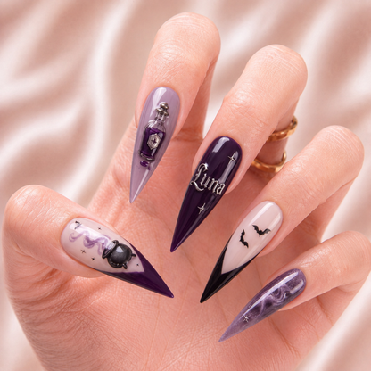Violet Potion Ritual - Personalized Press-On Nails