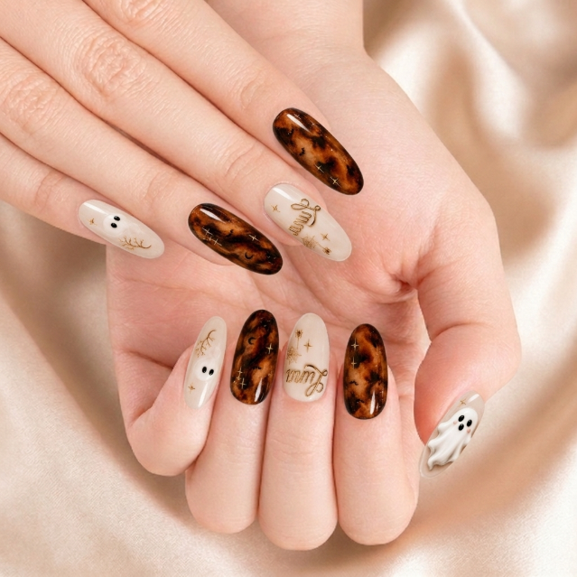 Amber Spirit Veil- Personalized Press-On Nails