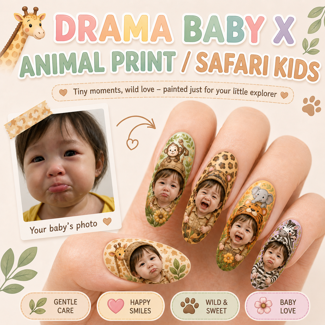 CUSTOMIZE YOUR BABY PRINTED ON NAILS
