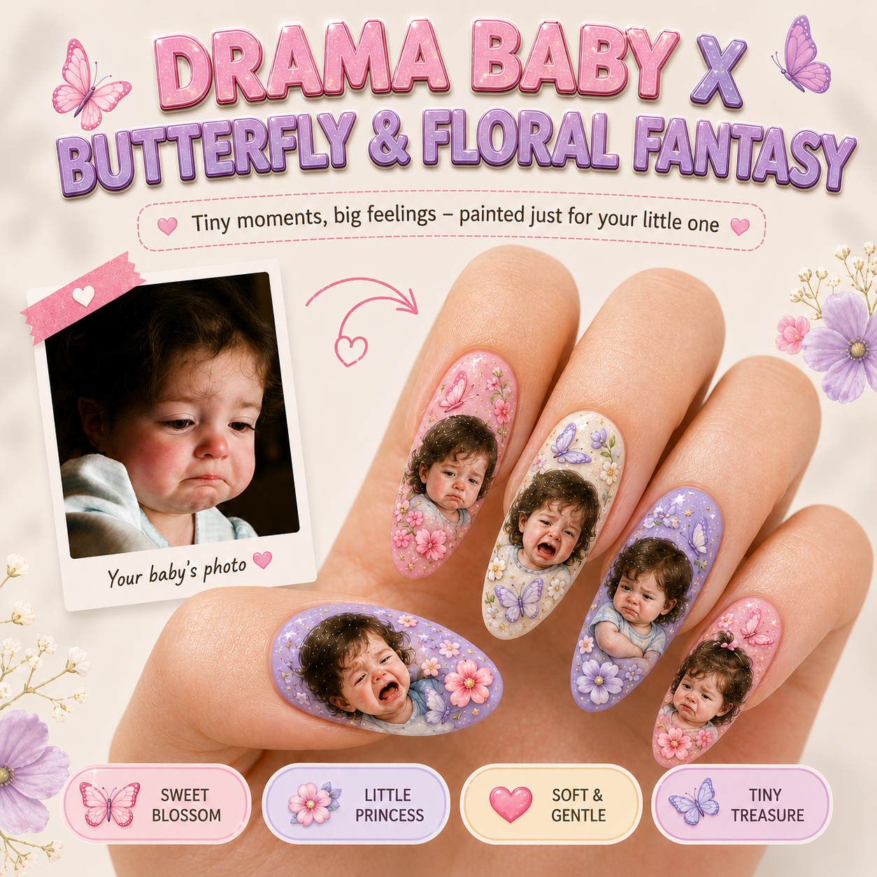 CUSTOMIZE YOUR BABY PRINTED ON NAILS