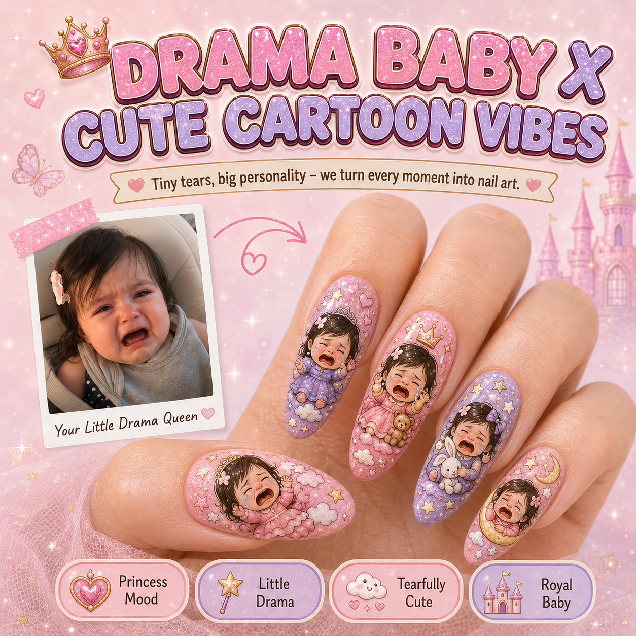 CUSTOMIZE YOUR BABY PRINTED ON NAILS