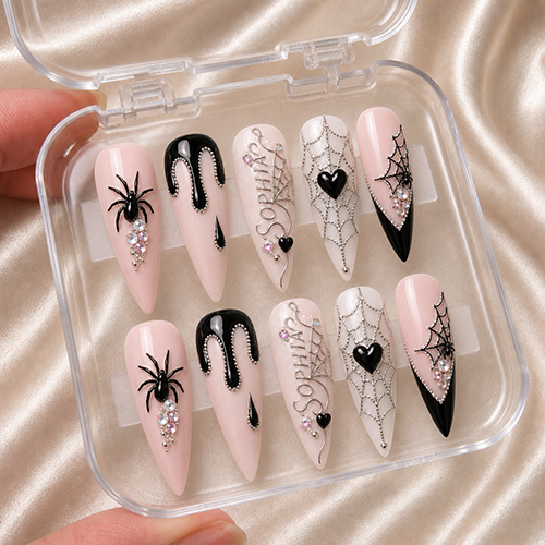 Black Heart Affair - Personalized Press-On Nails