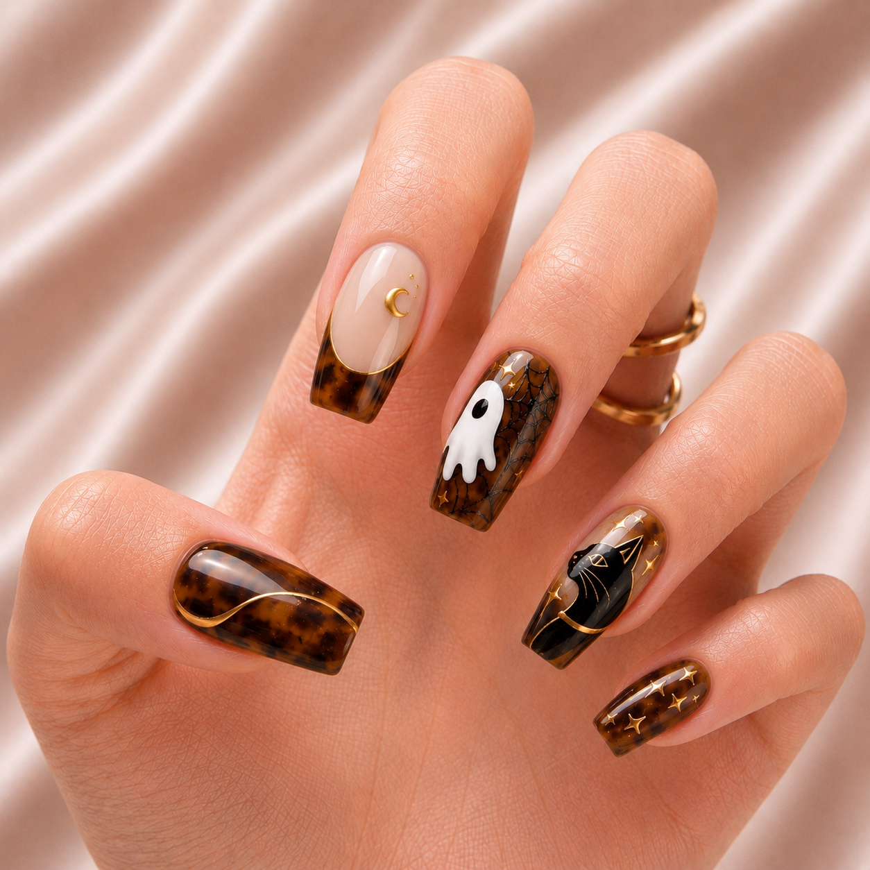 Tortoise Ghost Bestie  – Personalized Press-On Nails