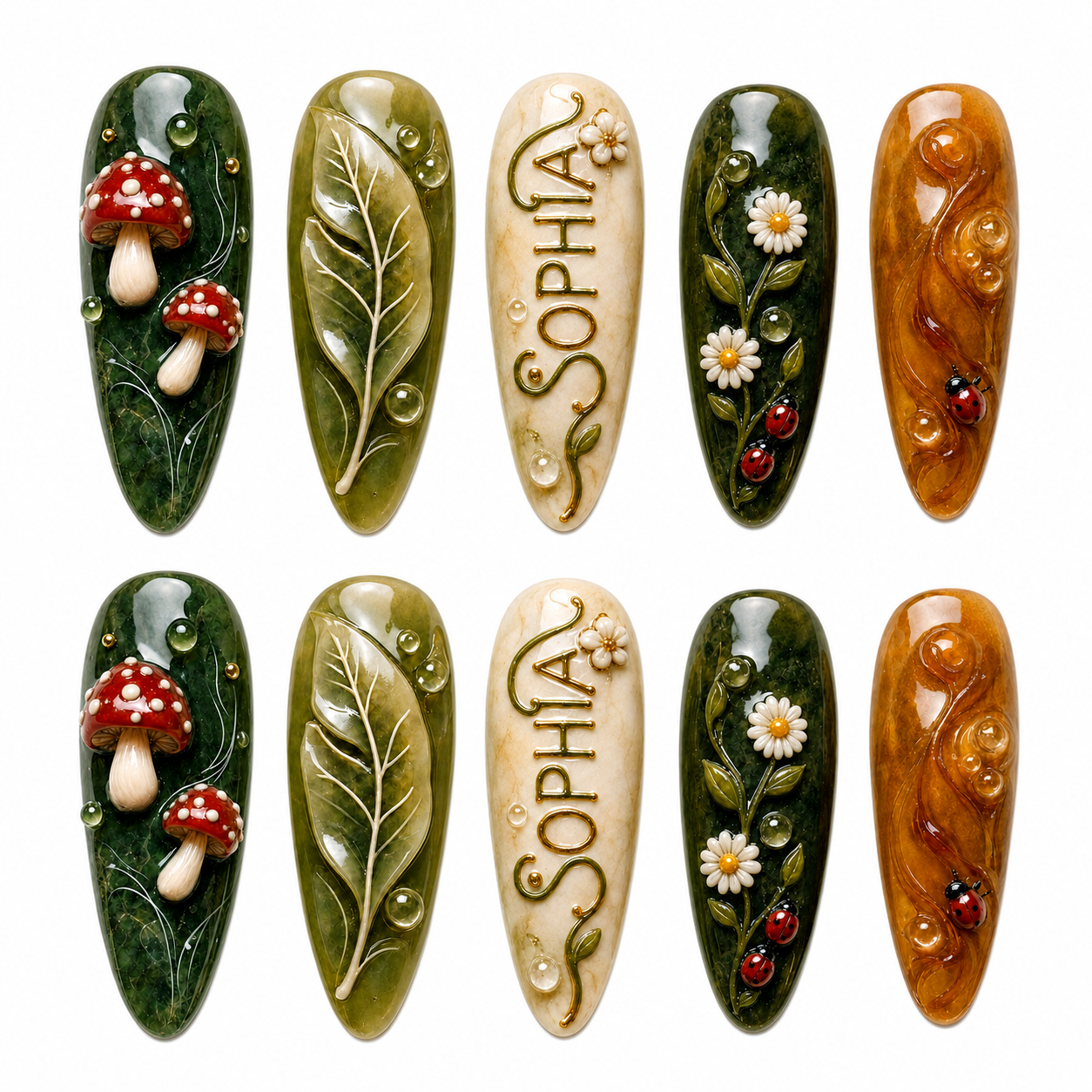Ladybug Haven - Personalized Press-On Nails