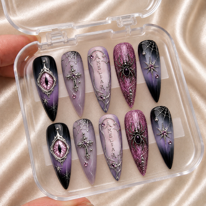 Haunted Amethyst - Personalized Press-On Nails