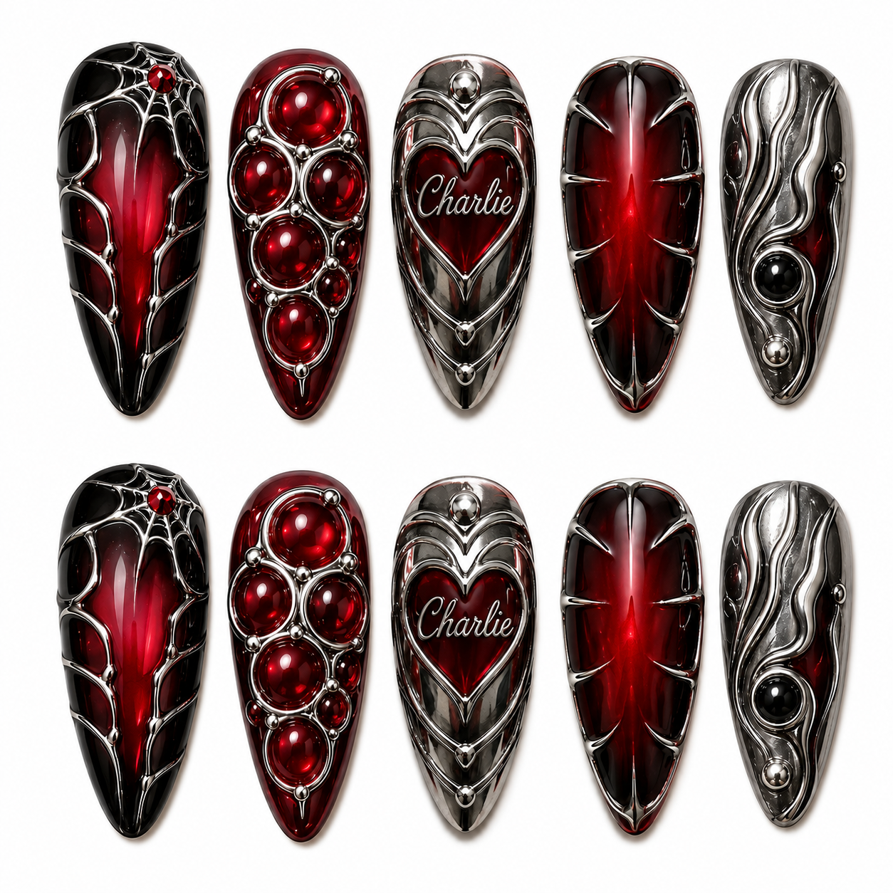 Bloodstone Veil - Personalized Press-On Nails