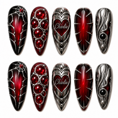 Bloodstone Veil - Personalized Press-On Nails