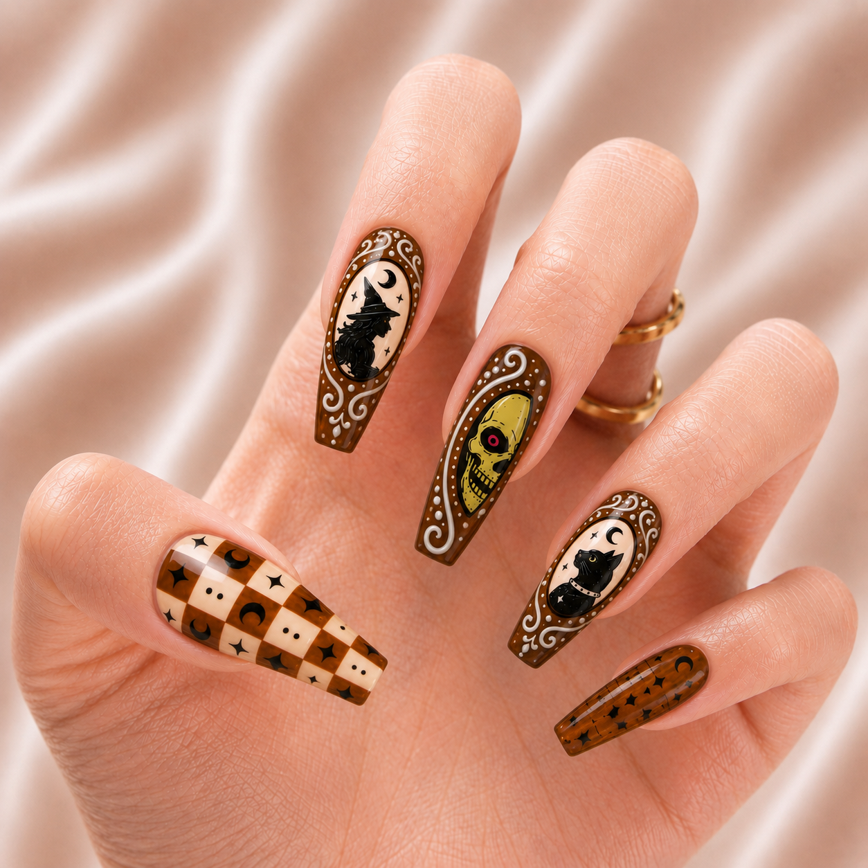 Vintage Halloween Charm Bestie - Personalized Press-On Nails
